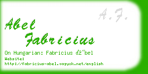 abel fabricius business card